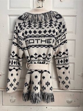 Mother - Fringed Knit Belted Cardigan Sweater - XS fits like a Medium
